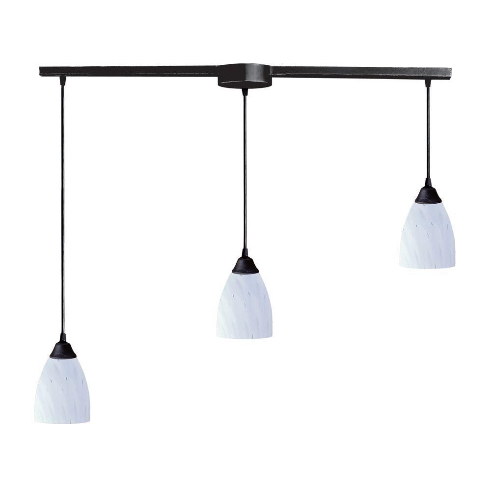 Titan Lighting Luminaire suspendu à 3 ampoules au fini rouille sombre Titan Lighting Luminaire suspendu à 3 ampoules au fini rouille sombre