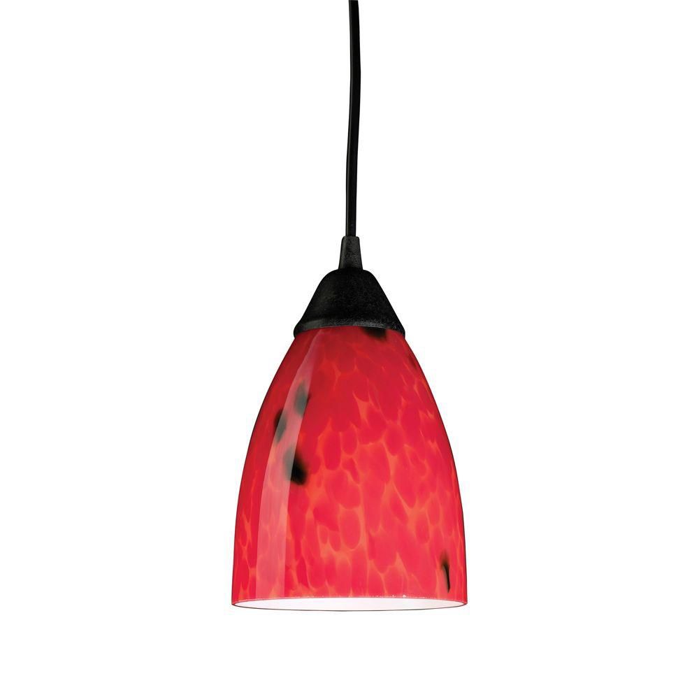 Titan Lighting Luminaire suspendu à 1 ampoule au fini rouille sombre Titan Lighting Luminaire suspendu à 1 ampoule au fini rouille sombre