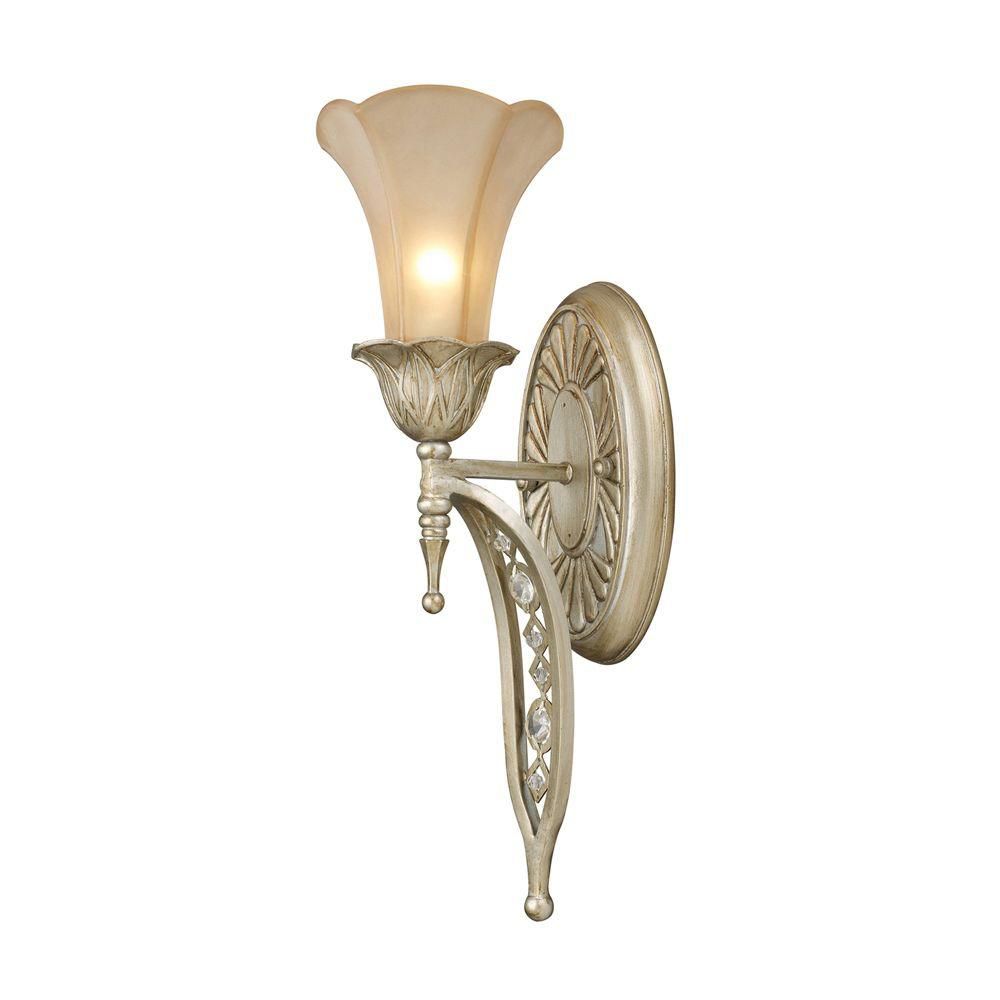 Titan Lighting Applique murale à 1 ampoule au fini argenté vieilli Titan Lighting Applique murale à 1 ampoule au fini argenté vieilli