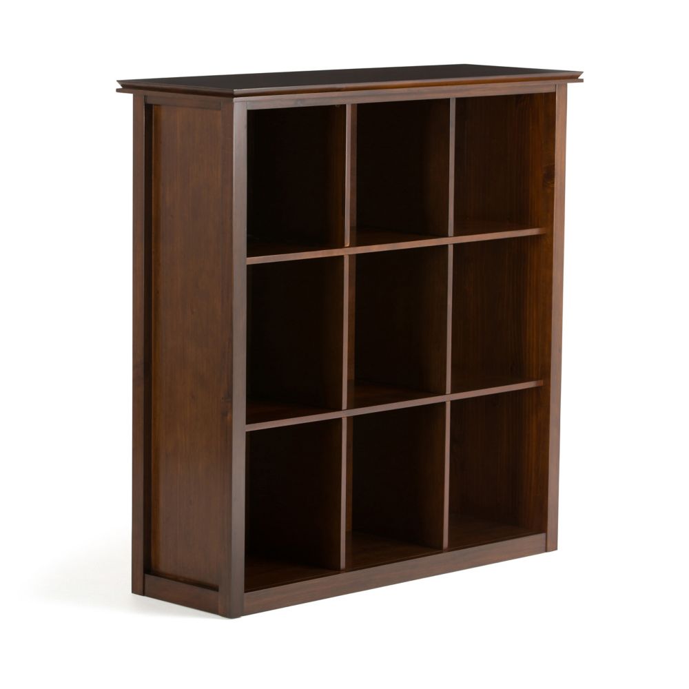 43.2inch x 44.6inch x 14.8inch Solid Wood Bookcase in Brown