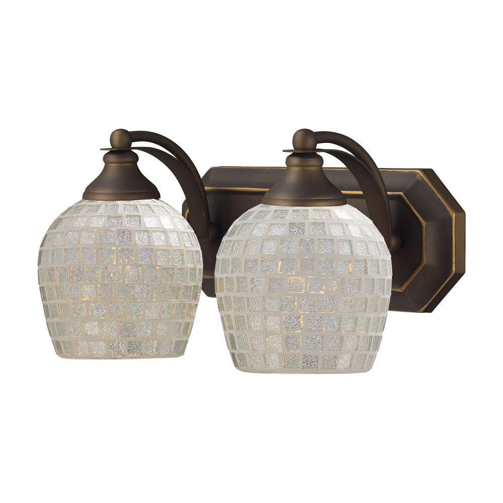 Titan Lighting Applique murale à 2 ampoules au fini bronze vieilli Vanity Titan Lighting Applique murale à 2 ampoules au fini bronze vieilli Vanity
