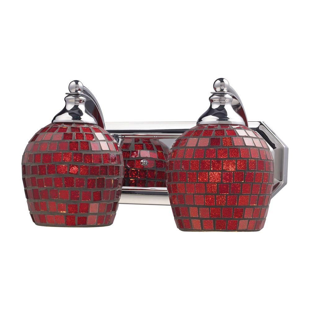 Titan Lighting Applique murale à 2 ampoules au fini chrome poli Vanity Titan Lighting Applique murale à 2 ampoules au fini chrome poli Vanity