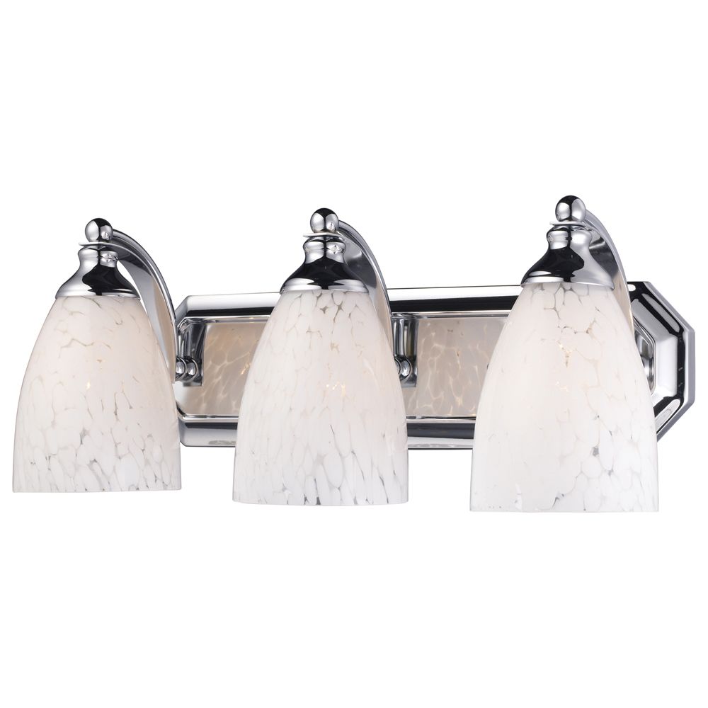 An Lighting 3 Light Polished Chrome With Snow White Gl Bath An Lighting 3 Light Polished Chrome