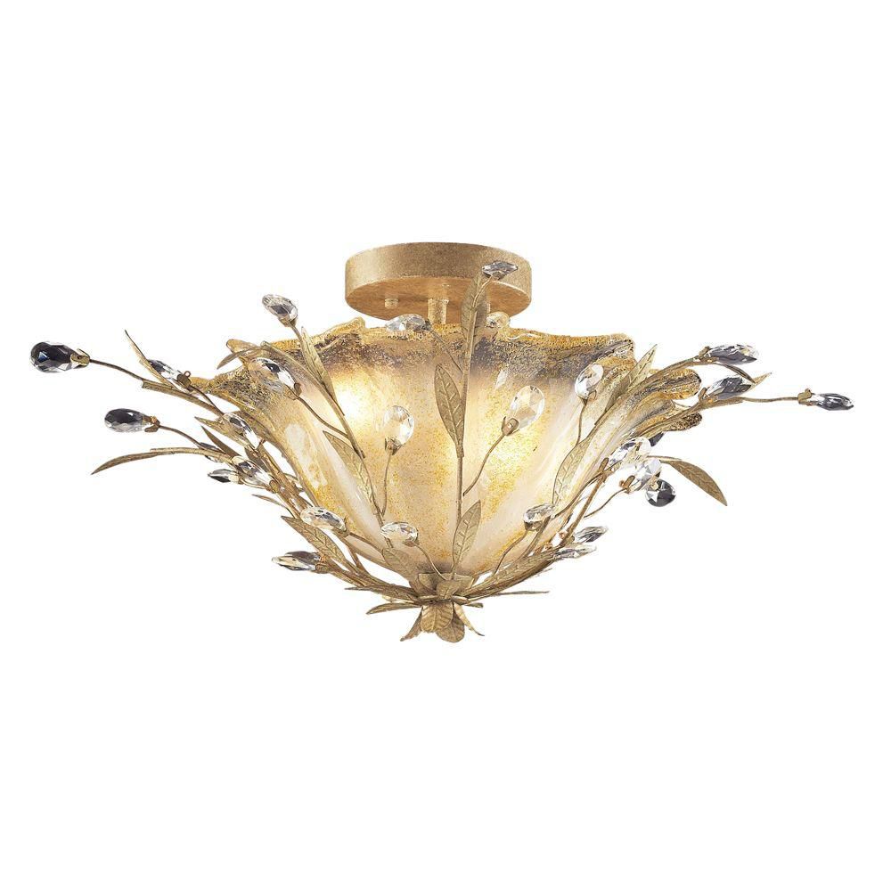 UPC 843558042906 product image for 2-Light Ceiling Mount Russet Beige Semi Flush | upcitemdb.com