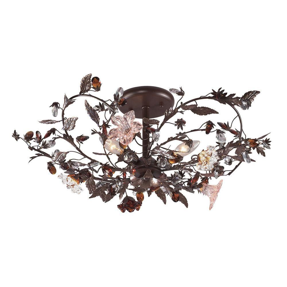 UPC 843558042531 product image for 3-Light Ceiling Mount Deep Rust Semi Flush | upcitemdb.com