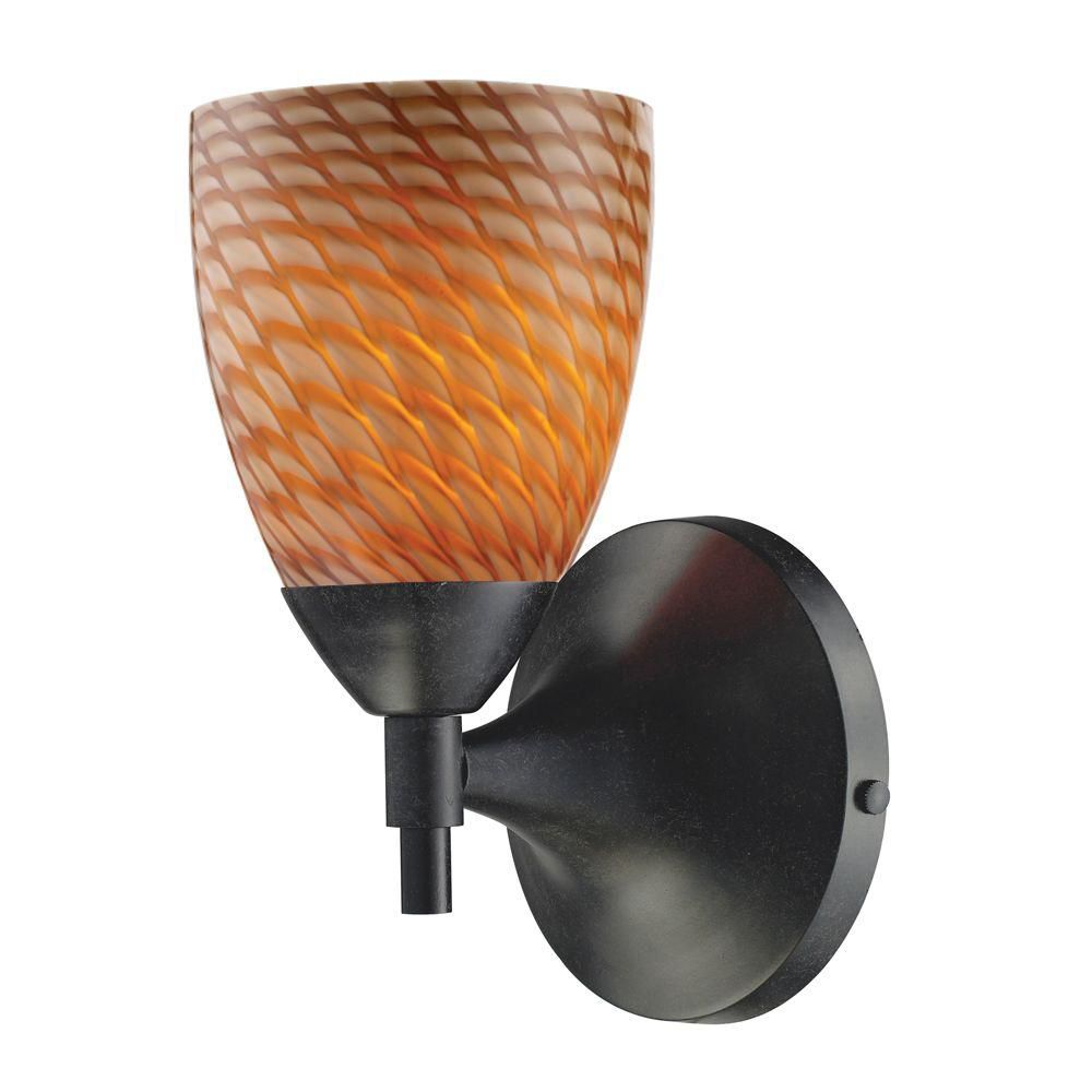 Titan Lighting Applique murale à 1 ampoule au fini rouille sombre Titan Lighting Applique murale à 1 ampoule au fini rouille sombre