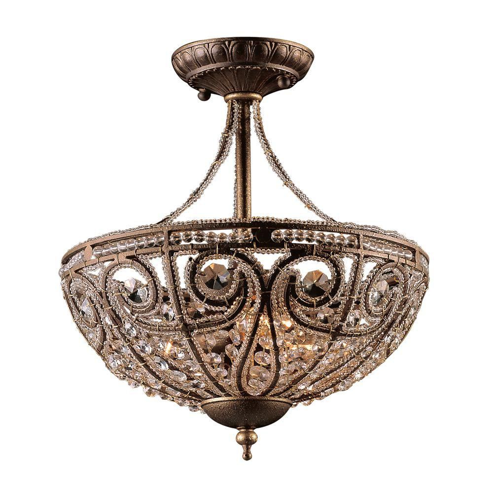 UPC 843558042050 product image for 3-Light Dark Bronze Semi Flush Mount | upcitemdb.com