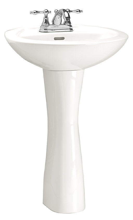 GLACIER BAY Premier Pedestal Sink and Leg in White The