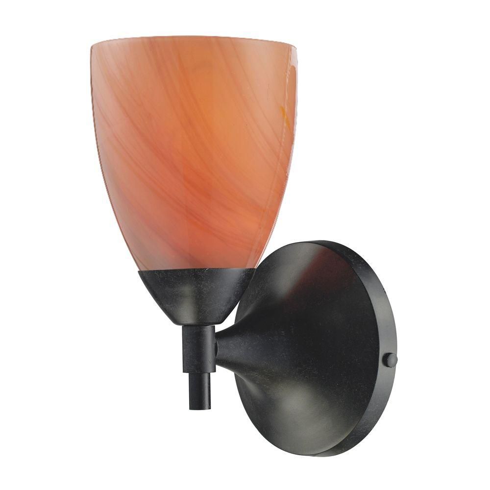 Titan Lighting Applique murale à 1 ampoule au fini rouille sombre Titan Lighting Applique murale à 1 ampoule au fini rouille sombre