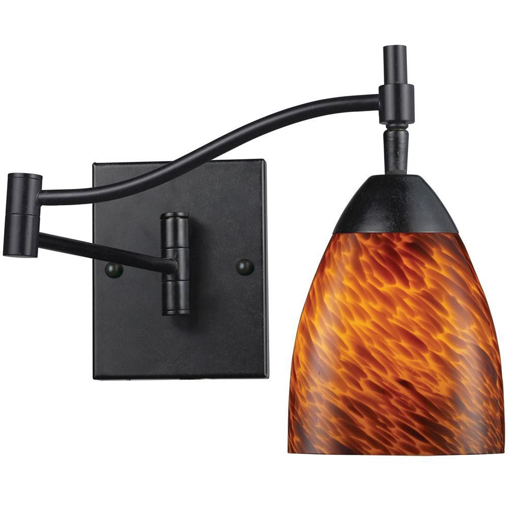 Titan Lighting Applique murale à 1 ampoule au fini rouille sombre Swingarm Titan Lighting Applique murale à 1 ampoule au fini rouille sombre Swingarm