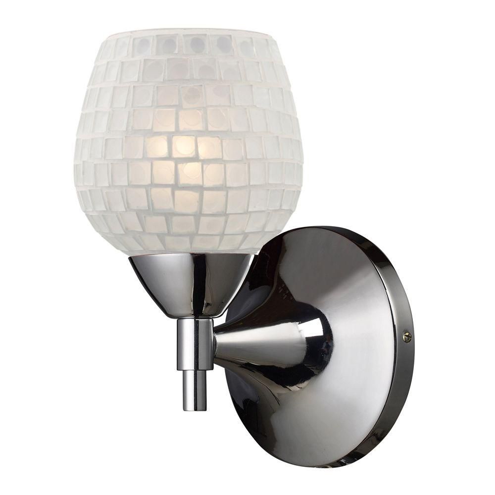 Titan Lighting Applique murale à 1 ampoule au fini chrome poli Titan Lighting Applique murale à 1 ampoule au fini chrome poli