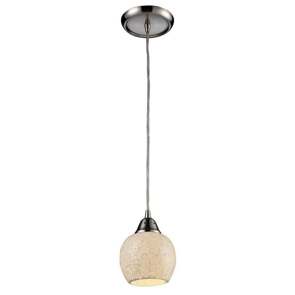 Titan Lighting Luminaire suspendu à 1 ampoule au fini nickel satiné Titan Lighting Luminaire suspendu à 1 ampoule au fini nickel satiné