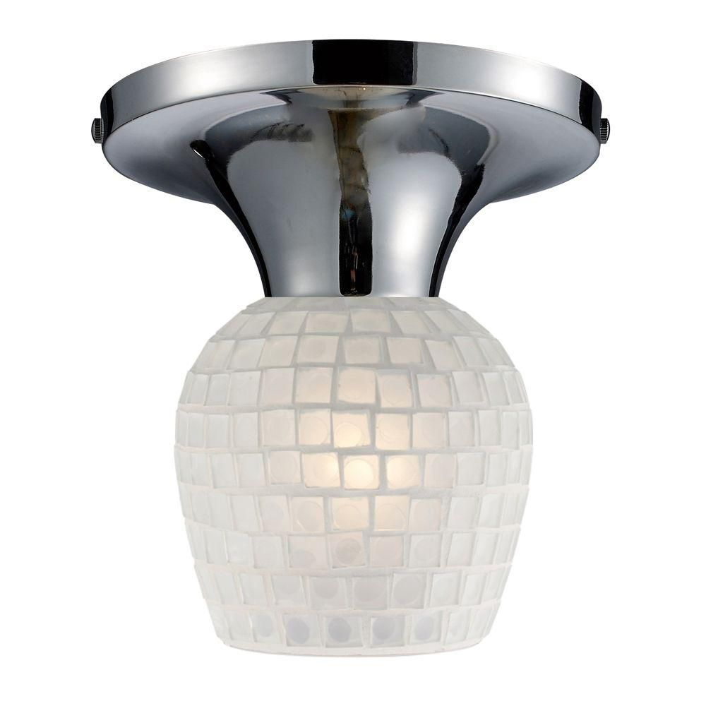 Titan Lighting Semi-plafonnier à 1 ampoule au fini chrome poli Titan Lighting Semi-plafonnier à 1 ampoule au fini chrome poli