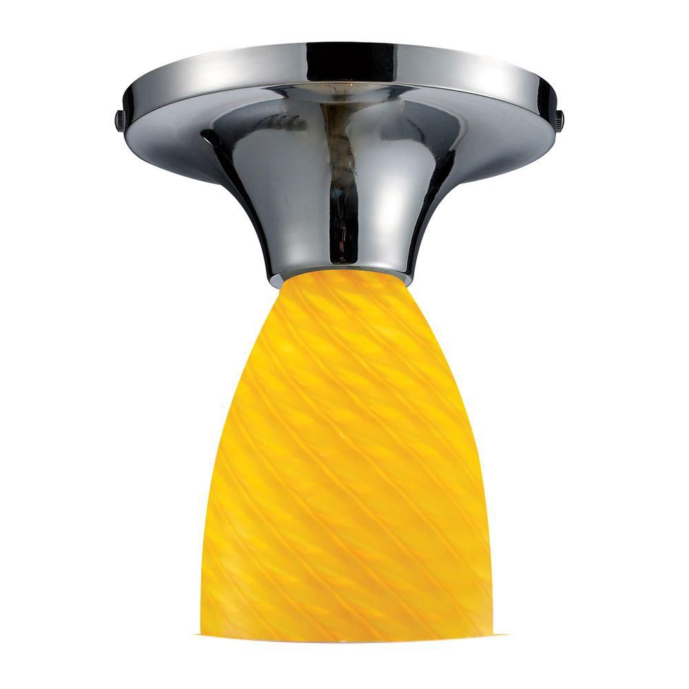 Titan Lighting Semi-plafonnier à 1 ampoule au fini chrome poli Titan Lighting Semi-plafonnier à 1 ampoule au fini chrome poli