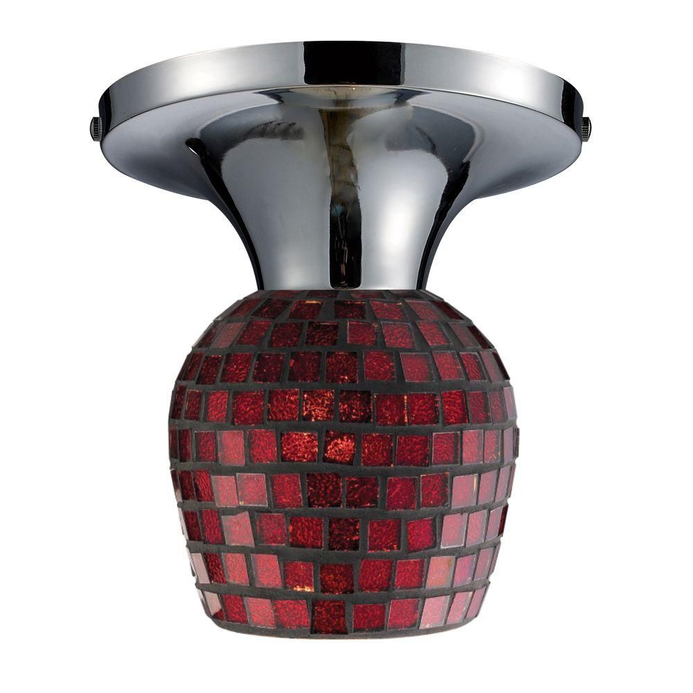 Titan Lighting Semi-plafonnier à 1 ampoule au fini chrome poli Titan Lighting Semi-plafonnier à 1 ampoule au fini chrome poli