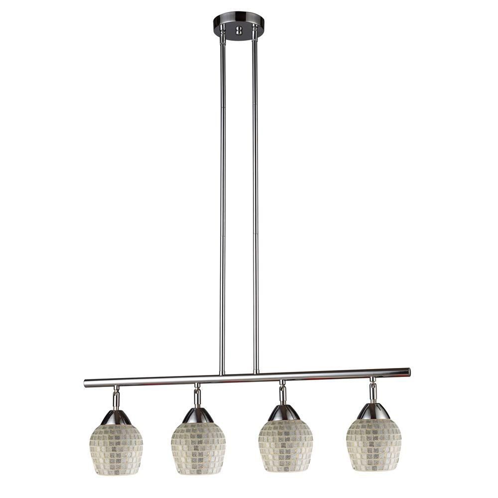 Titan Lighting Luminaire suspendu à 4 ampoules au fini chrome poli Titan Lighting Luminaire suspendu à 4 ampoules au fini chrome poli