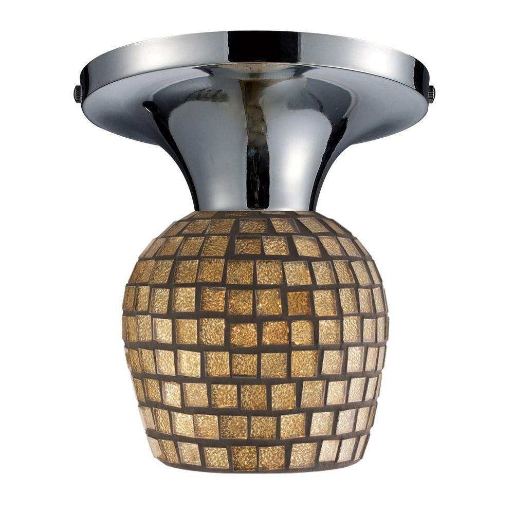 Titan Lighting Semi-plafonnier à 1 ampoule au fini chrome poli Titan Lighting Semi-plafonnier à 1 ampoule au fini chrome poli
