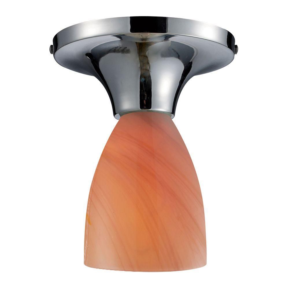 Titan Lighting Semi-plafonnier à 1 ampoule au fini chrome poli Titan Lighting Semi-plafonnier à 1 ampoule au fini chrome poli