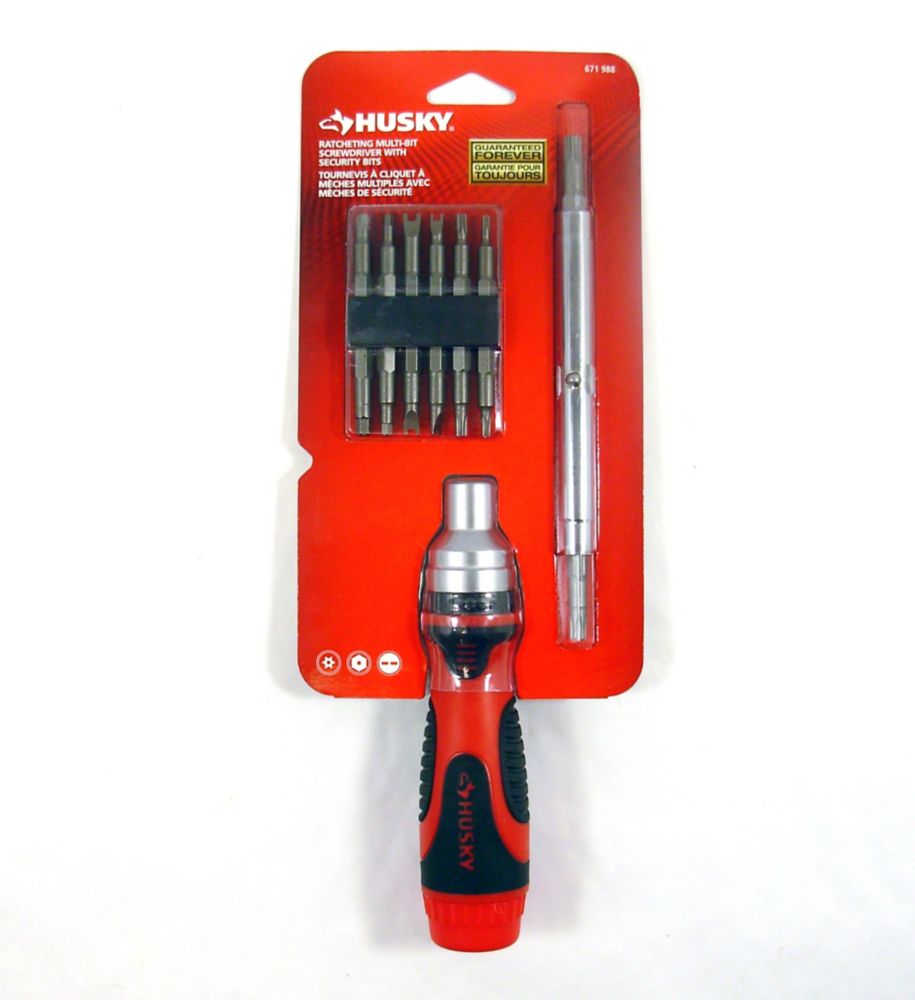 Husky Ratcheting MultiBit Screwdriver With Security Bits, 16In1 The Home Depot Canada
