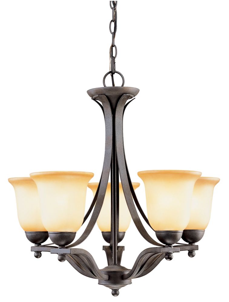 5LT Chandelier Rustic Iron ESS81153 Canada Discount : CanadaHardwareDepot.com