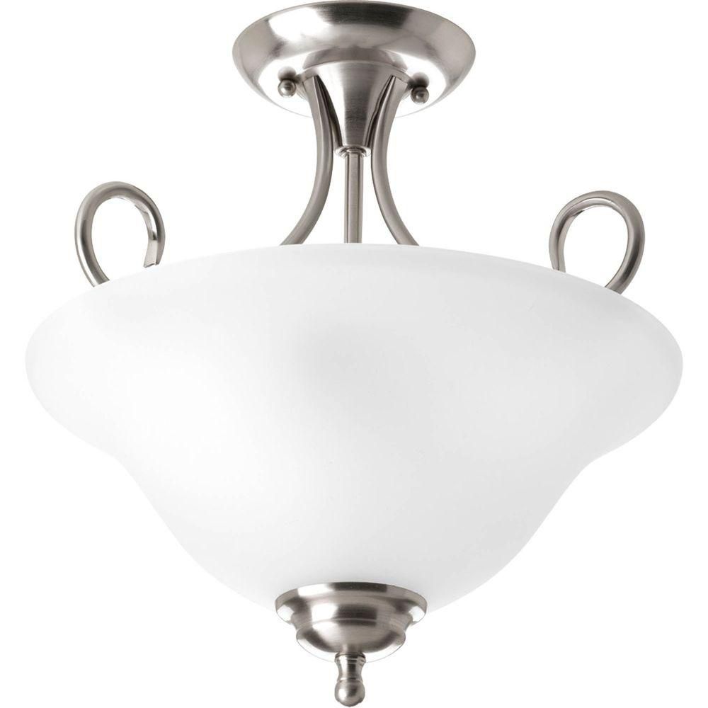 Progress Lighting Semi-plafonnier à 2 Lumières - fini Nickel Brossé Progress Lighting Semi-plafonnier à 2 Lumières - fini Nickel Brossé