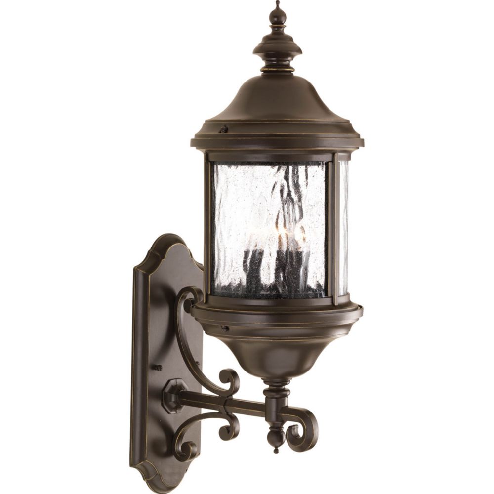 Hampton Bay Hampton Bay Mission Style Exterior Wall Lantern with Built ...