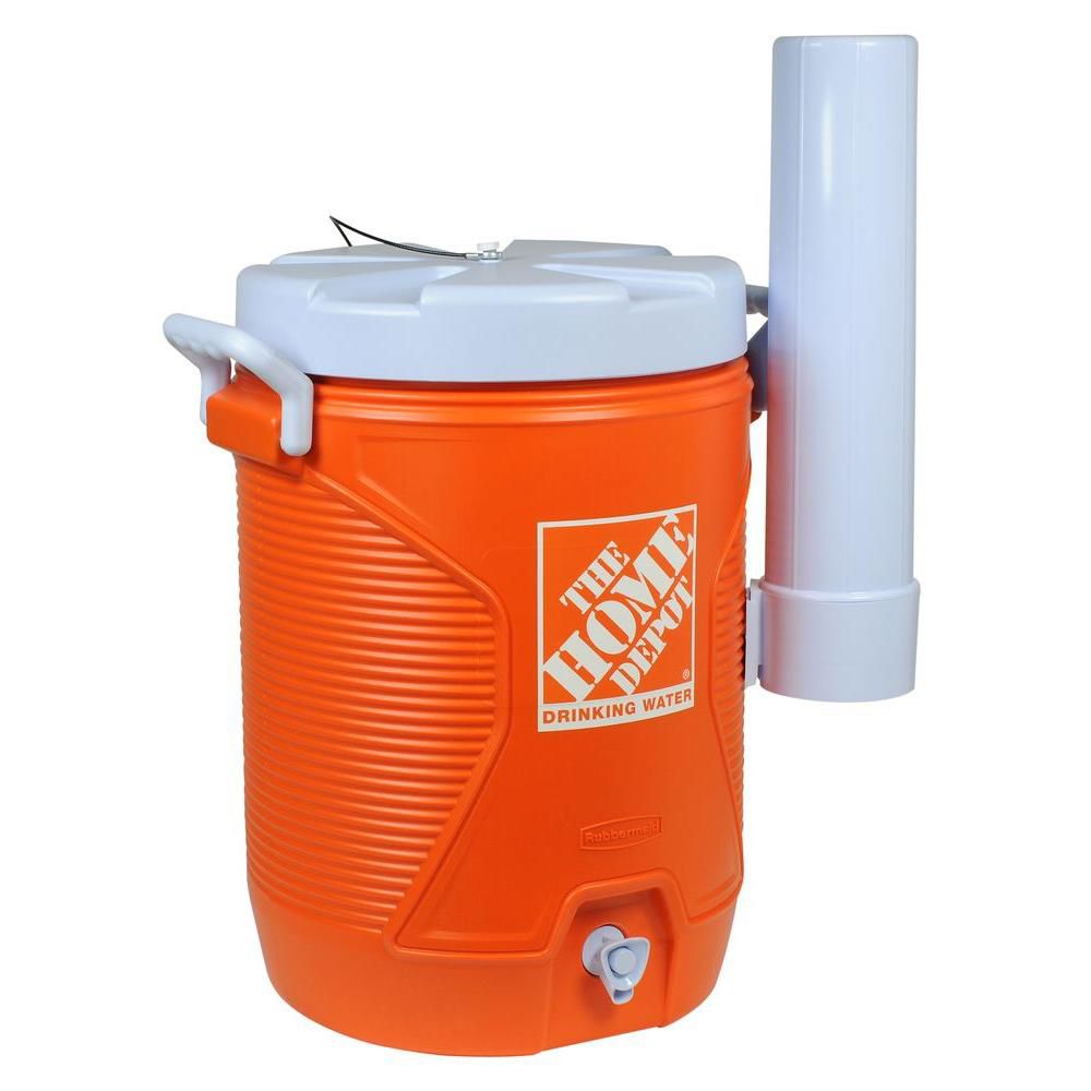 THD Refroidisseur d'eau rubbermaid de 5 gal avec logo home depot | Home