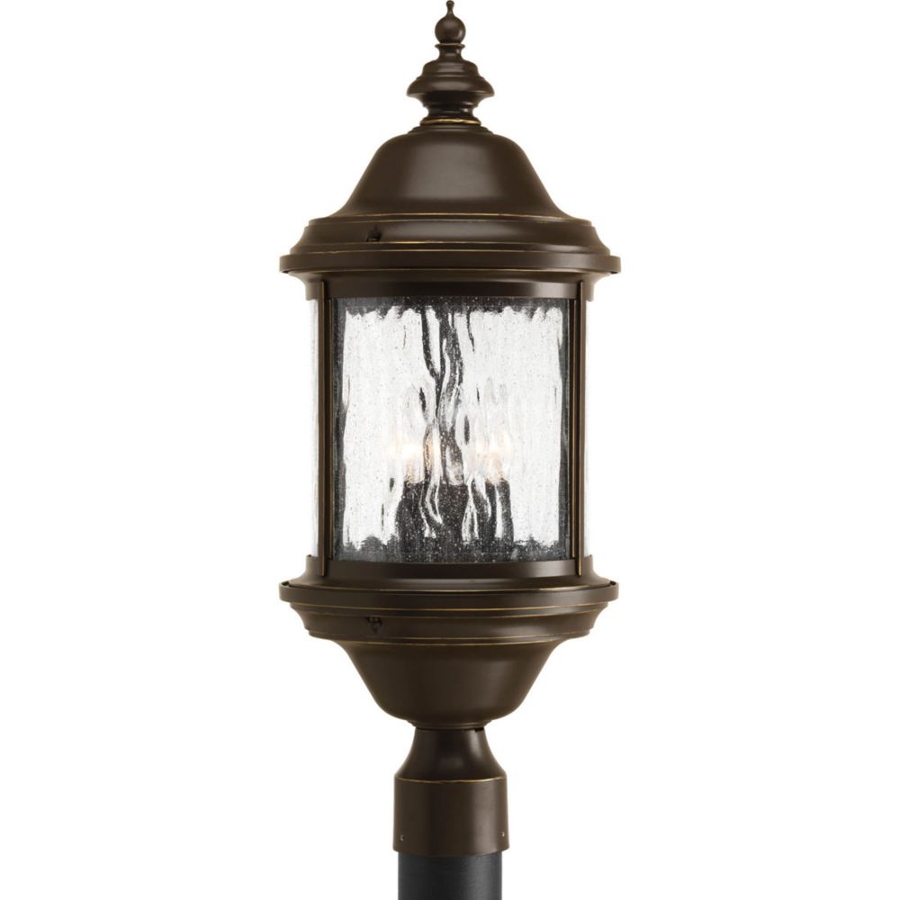 Lamp Post Lights Solar Led More The Home Depot Canada Progress Lighting Ashmore Collection 3 Light Antique Bronze