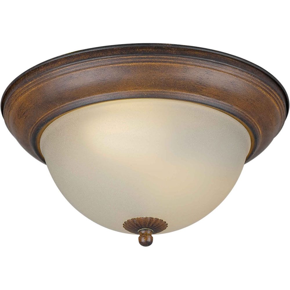 Filament Design Burton 2 Light Ceiling Rustic Sienna Compact