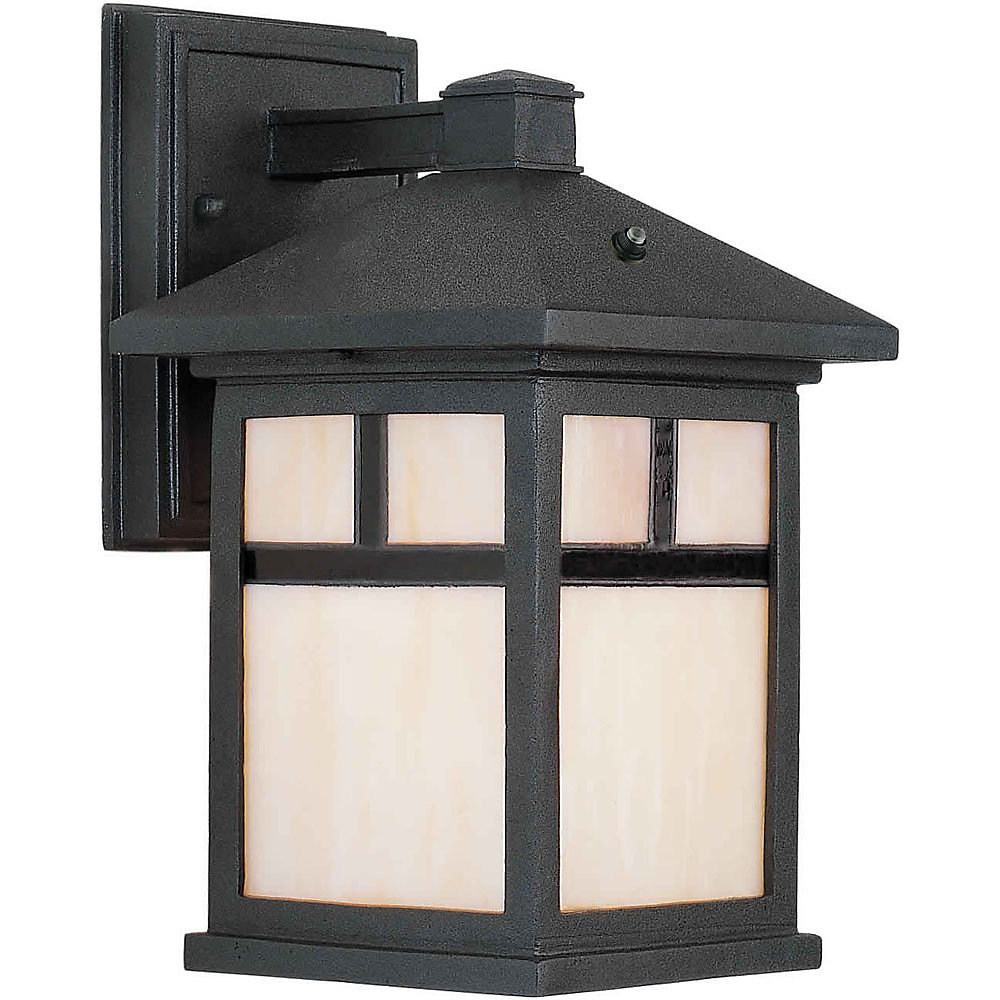 Burton 1 Light Black Outdoor Compact Fluorescent Lighting Wall