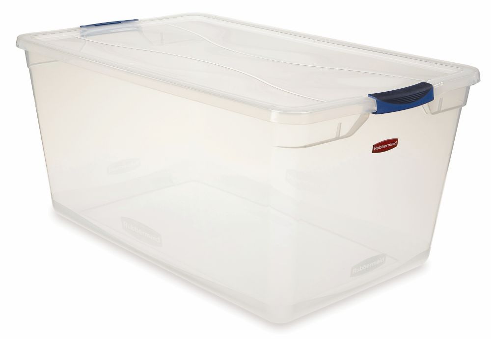 Rubbermaid Rubbermaid 89.9L Clear Clever Store Tote | The Home Depot Canada