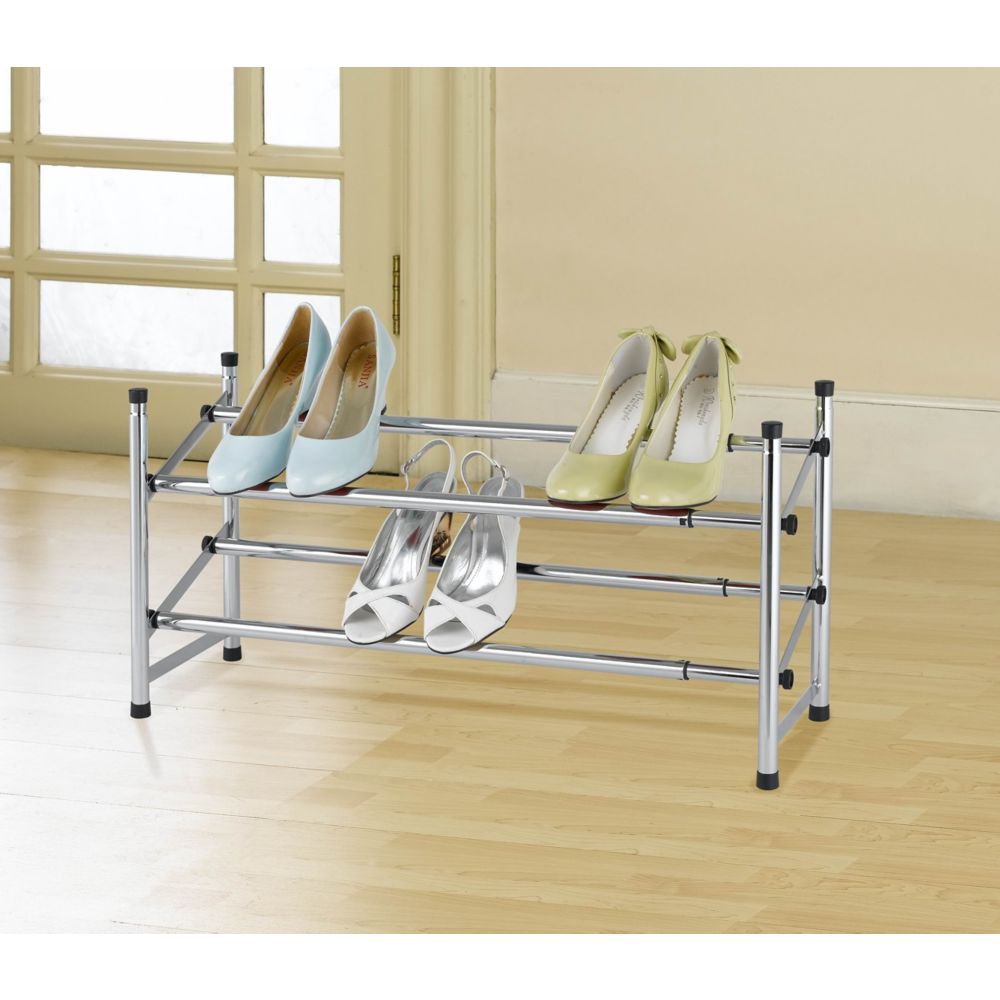 HDX 2 Tier Expandable Shoe Rack Chrome | The Home Depot Canada