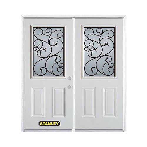 STANLEY Doors Porte dentrée double en acier préfini blanc