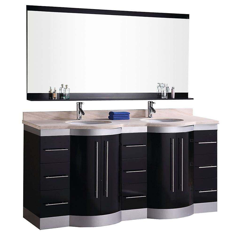 Jade 72 Inch W X 22 D Vanity In Espresso With Top And Mirror Cream