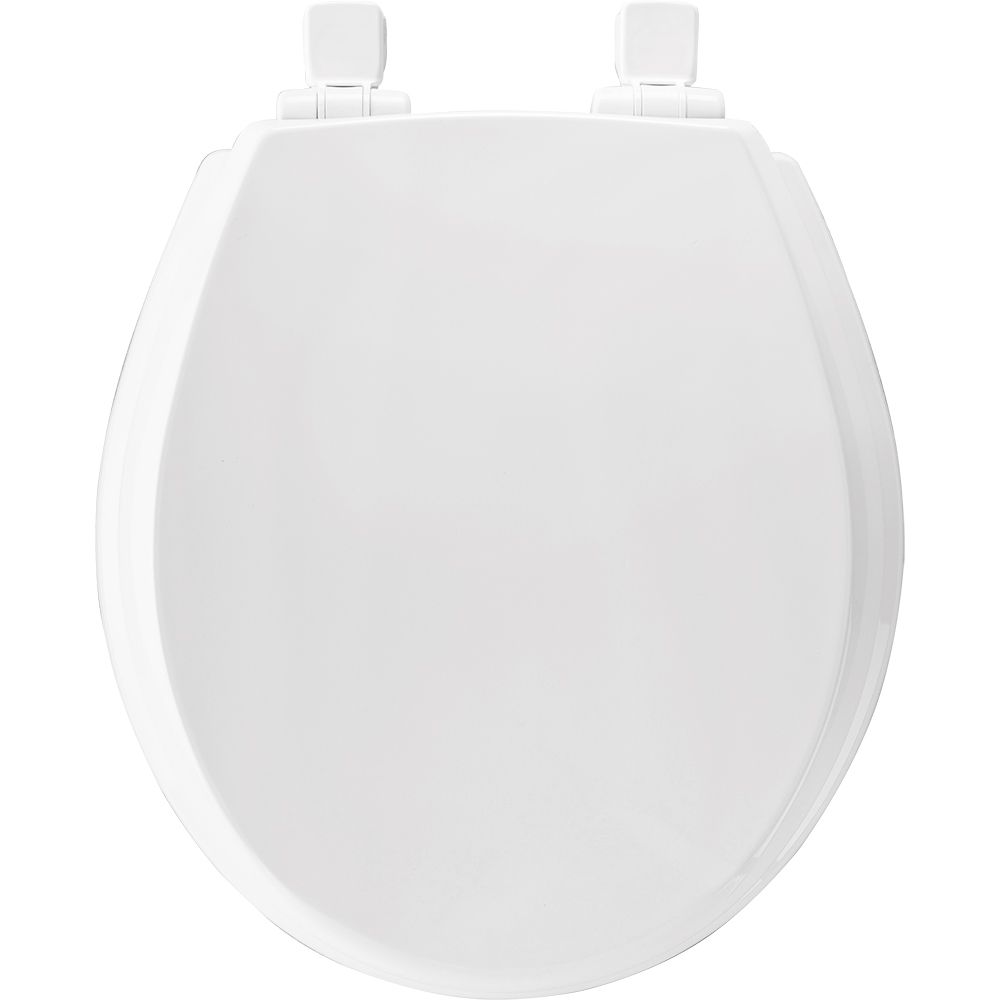 Bemis Round Wood Toilet Seat with Whisper Close and Easy Clean & Change