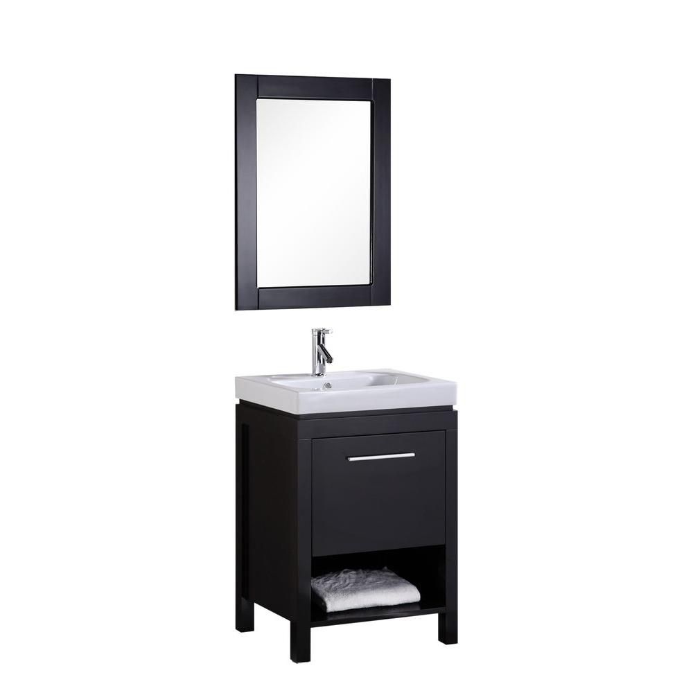 GLACIER BAY 24-inch W Peython Vanity Ensemble in Dark Chocolate with ...