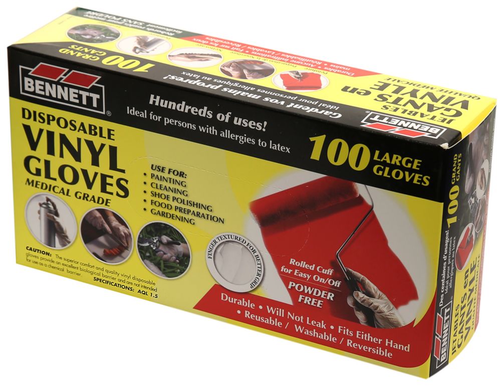 Disposable Vinyl Gloves Large 100 The Home Depot Canada