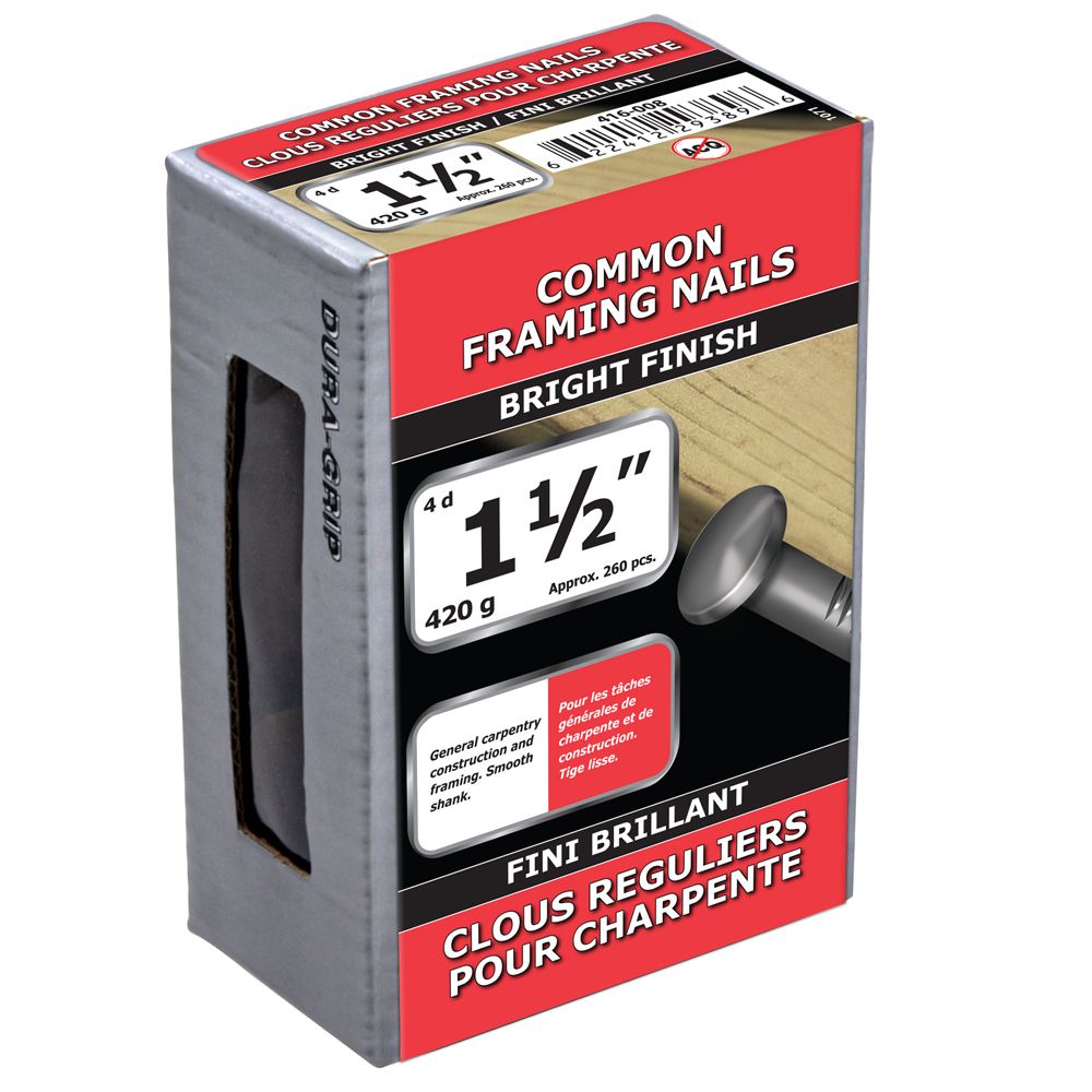 Paulin 1 1/2inch (4d) Common Framing NailBright Plated420g (approx