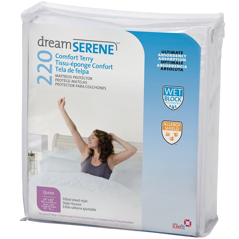 Dreamserene Comfort Terry 220 Mattress Protector Queen The Home