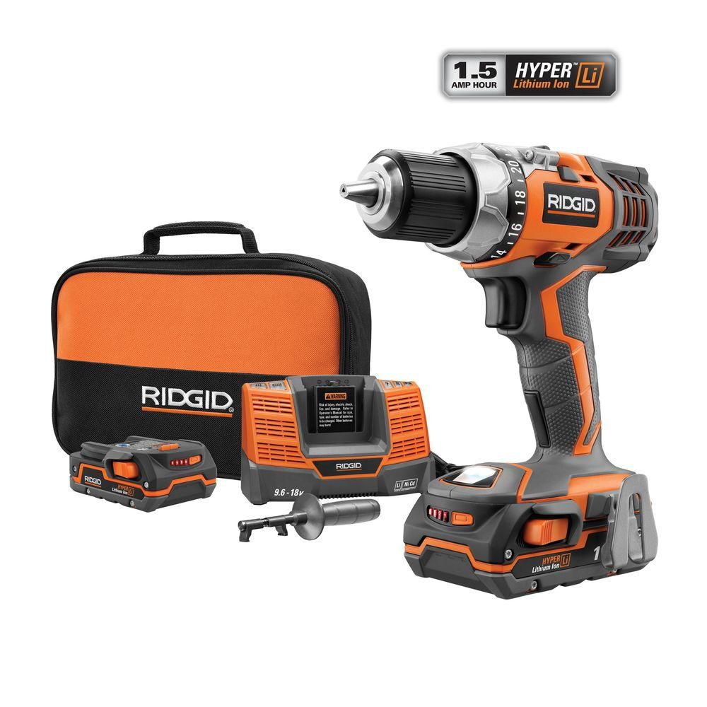 Ridgid Drill Kit Cordless 2 Speed Powerful Removable Belt Hook 12Volt 3//8 in.