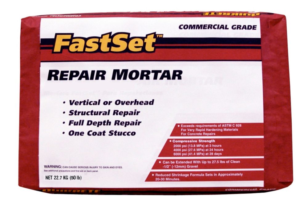 Quikrete Mortar Repair 296ml The Home Depot Canada Quikrete Fastset Repair Mortar 22 7kg