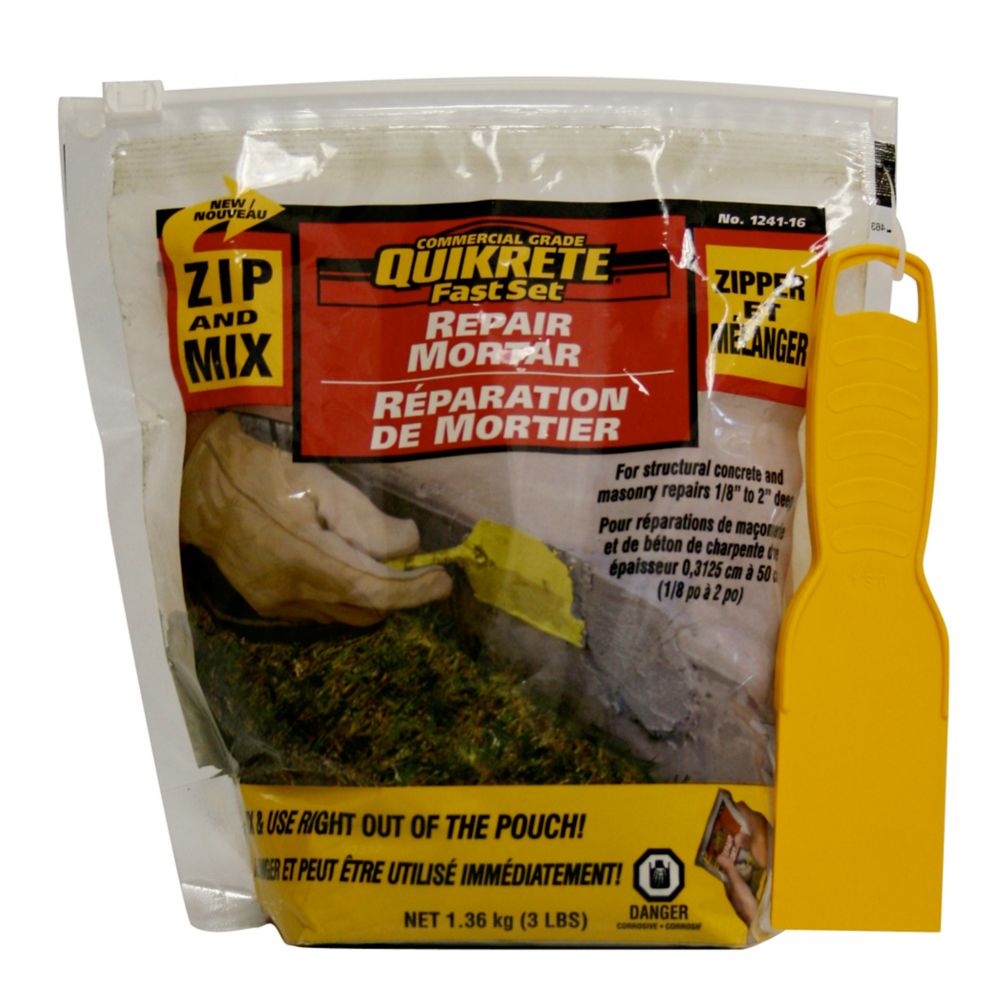 Quikrete MIX 'N ZIP Repair Mortar 1.36kg The Home Depot Canada