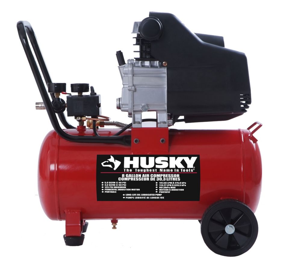 Husky Husky 8 Gallon Oil Lubricated Air Compressor The Home Depot Canada