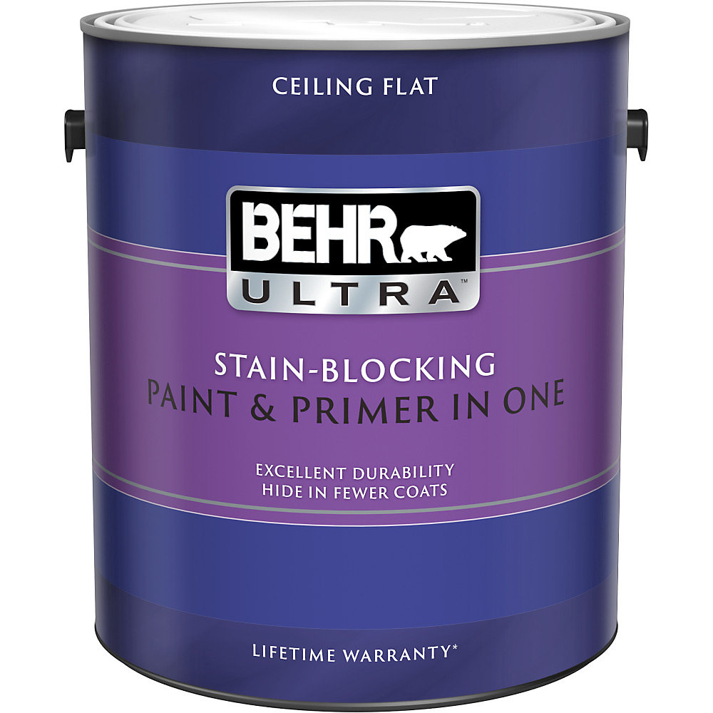 Behr Premium Plus Ultra StainBlocking Ceiling Paint & Primer in One, 3.79 L The Home Depot Canada Behr Premium Plus Ultra StainBlocking Ceiling Paint & Primer in One, 3.79 L The Home Depot Canada