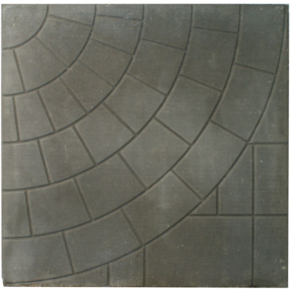 Cindercrete Patio Slab 24x24 Circlefaced Charcoal The Home Depot