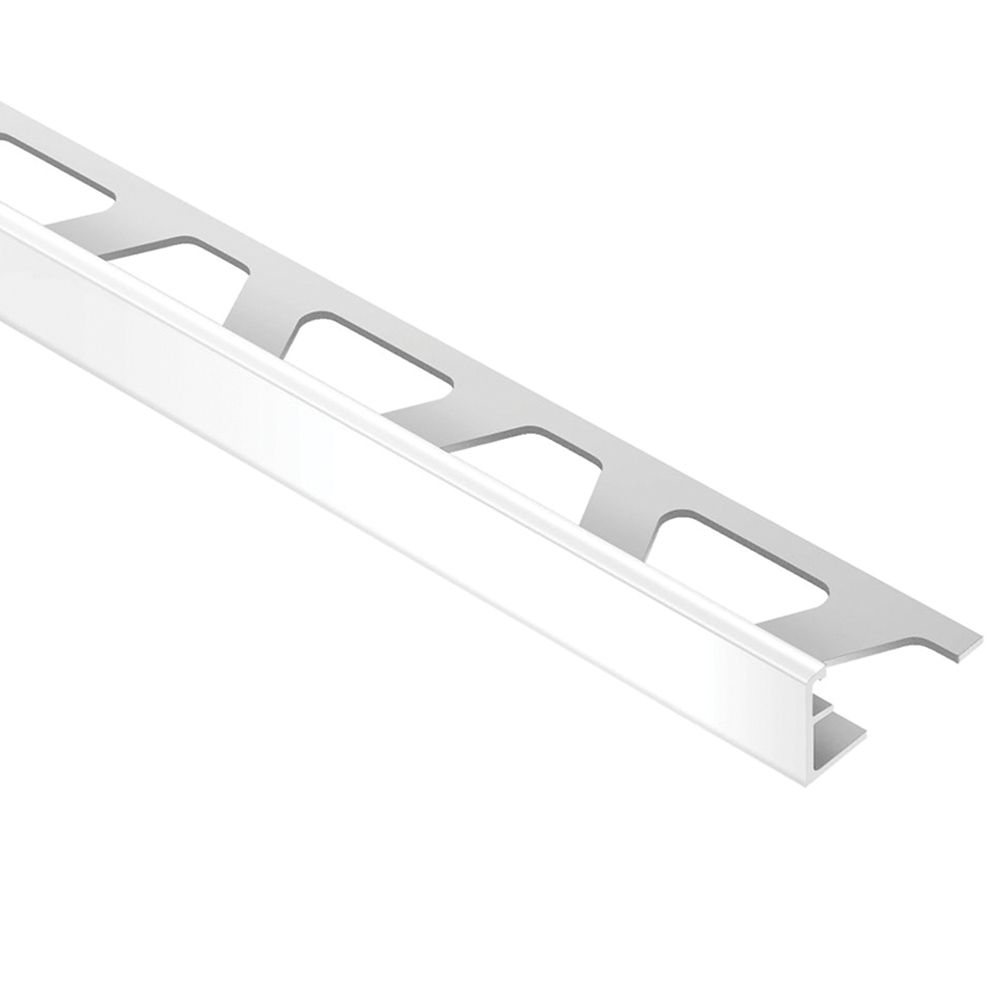 Schluter Moulure en L pour carreaux 0,8 cm x 2,50 m (5/16 po x 8 pi 2 1/2 po), PVC blanc éclatant Jolly Schluter Moulure en L pour carreaux 0,8 cm x 2,50 m (5/16 po x 8 pi 2 1/2 po), PVC blanc éclatant Jolly
