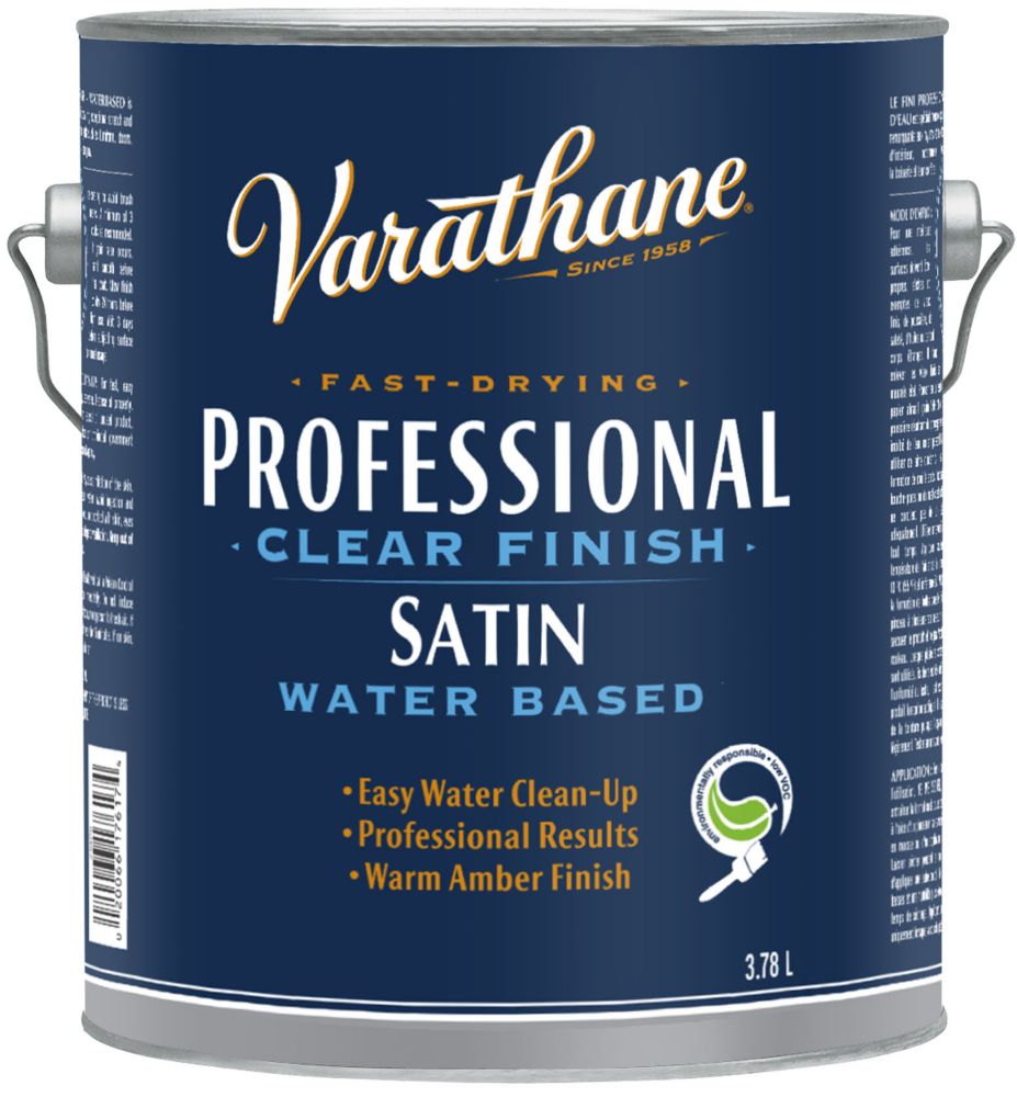 Varathane Professional Water-Based Clear Finish In Satin Clear, 3.78 L ...