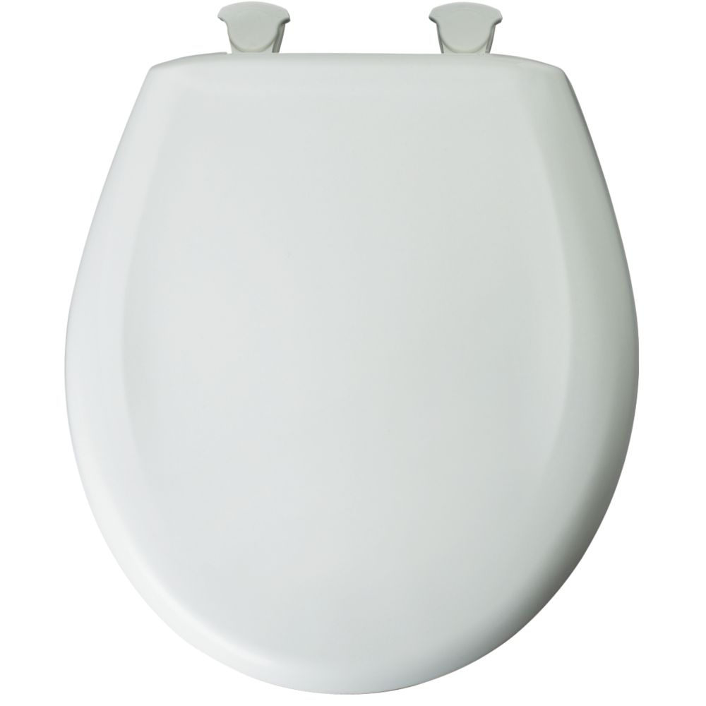 Bemis Round Plastic Toilet Seat with Whisper Close and Easy Clean & Change Hinge in White The