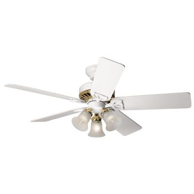 Hunter 42 In Beacon Hill White W Bright Brass Accents Ceiling Fan