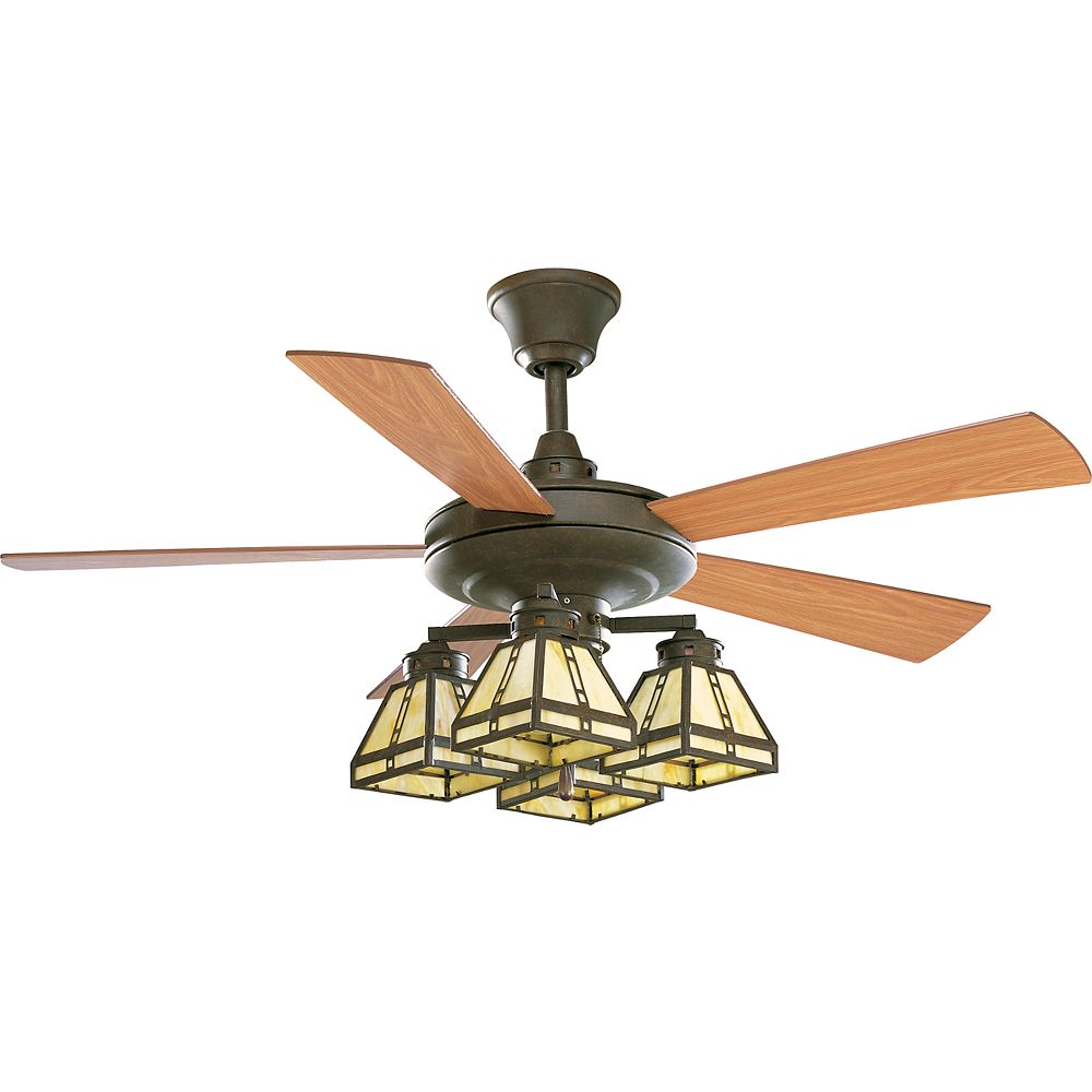 Progress Lighting 52 In Arts And Crafts Collection Weathered Bronze Ceiling Fan The Home Depot Canada